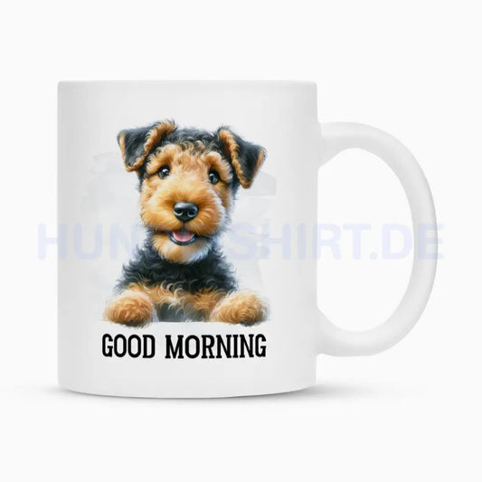 Tasse "Welsh Terrier - Good Morning" Weiß – hunde-shirt.de