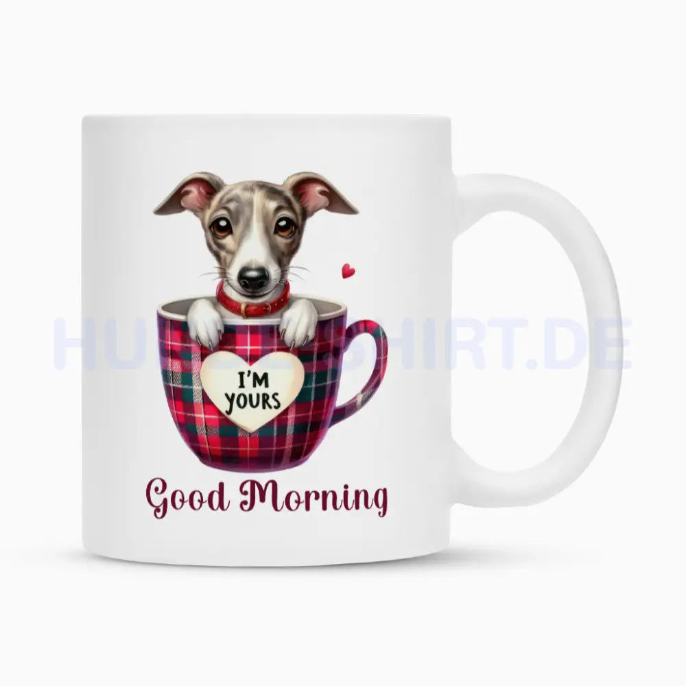 Tasse "Whippet - Good Morning" Weiß – hunde-shirt.de