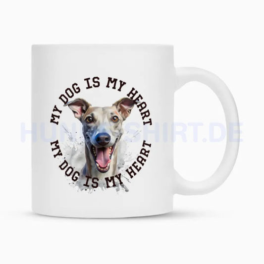 Tasse "Whippet HEART 2" Weiß – hunde-shirt.de