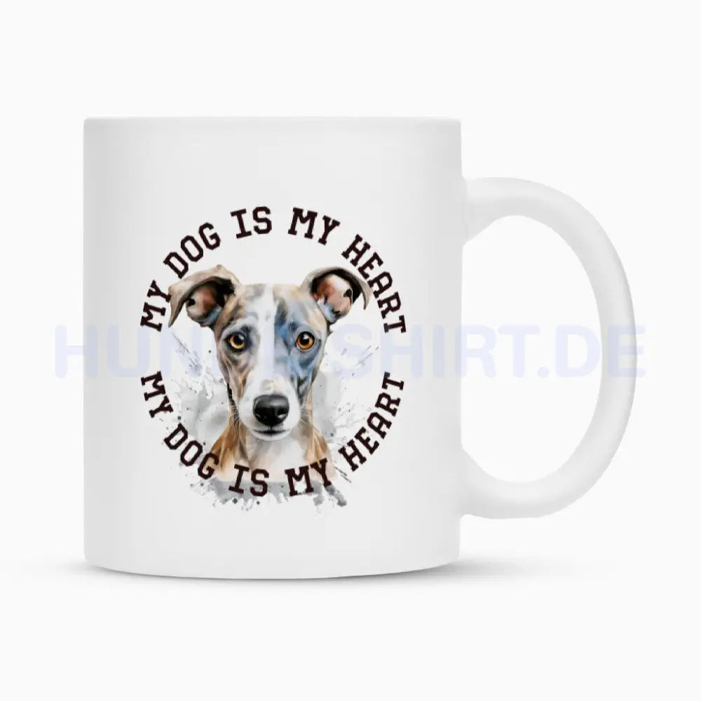 Tasse "Whippet HEART" Weiß – hunde-shirt.de