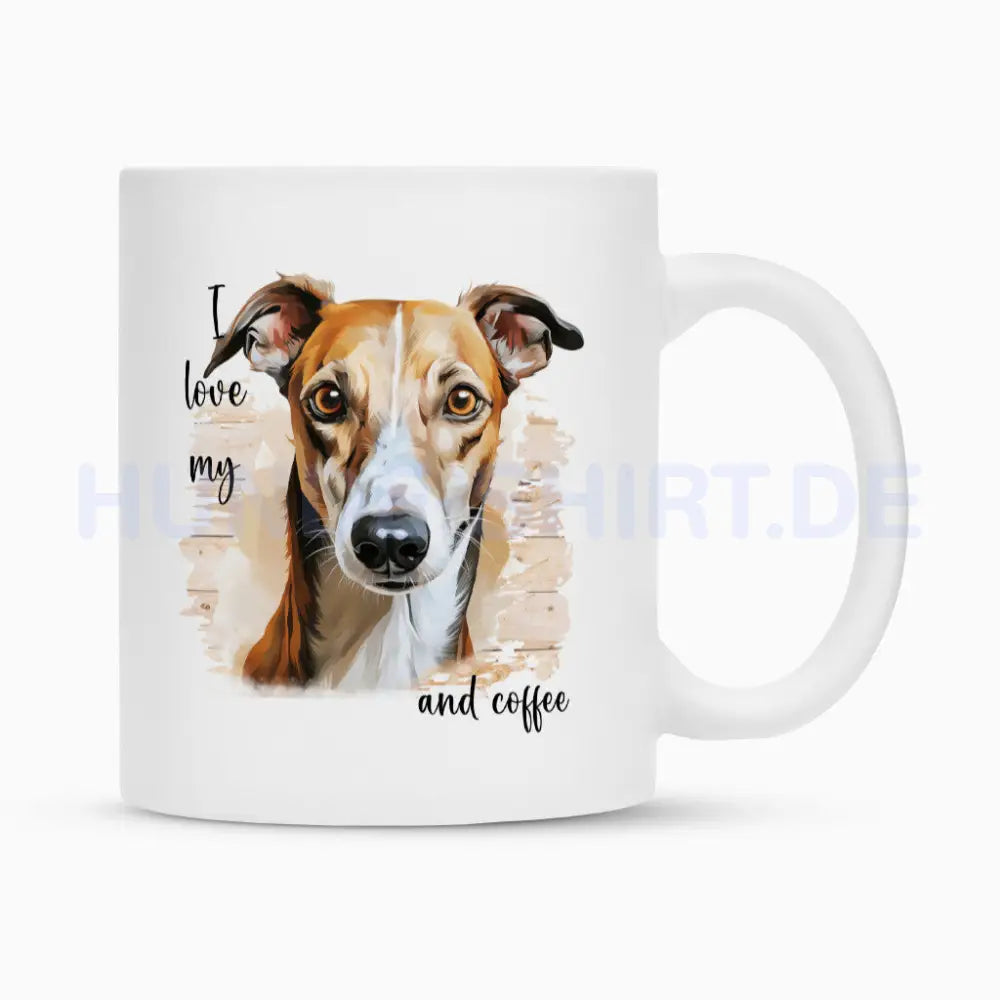 Tasse "Whippet - I love..." Weiß – hunde-shirt.de