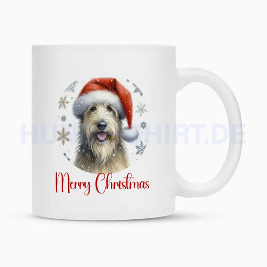 Tasse "Wolfshund - Merry Christmas" Weiß – hunde-shirt.de