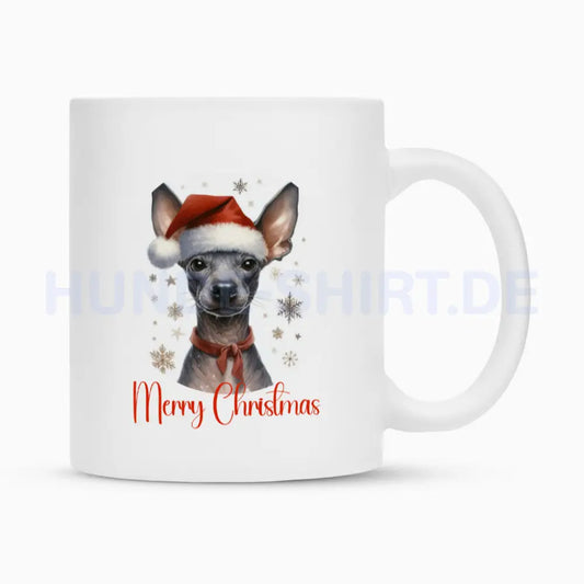 Tasse "Xolo - Merry Christmas" Weiß – hunde-shirt.de