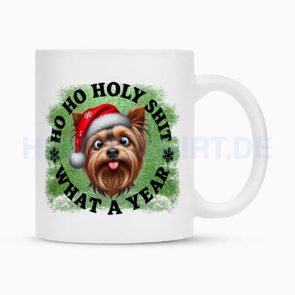 Tasse "Yorkshire Terrier - Ho HO..." Weiß – hunde-shirt.de