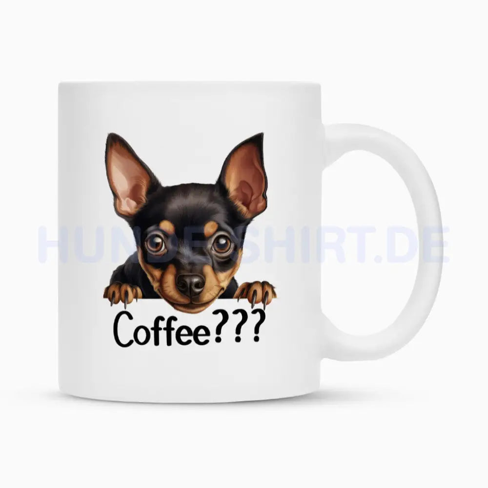 Tasse "Zwergpinscher - Coffee???" Weiß – hunde-shirt.de