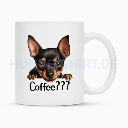 Tasse "Zwergpinscher - Coffee???" Weiß – hunde-shirt.de