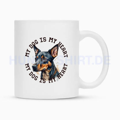 Tasse "Zwergpinscher HEART 2" Weiß – hunde-shirt.de