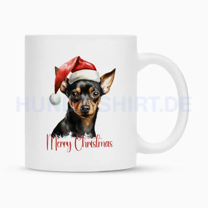 Tasse "Zwergpinscher - Merry Christmas" Weiß – hunde-shirt.de