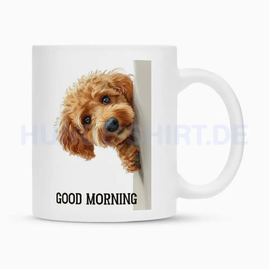 Tasse "Zwergpudel - Good Morning" Weiß – hunde-shirt.de