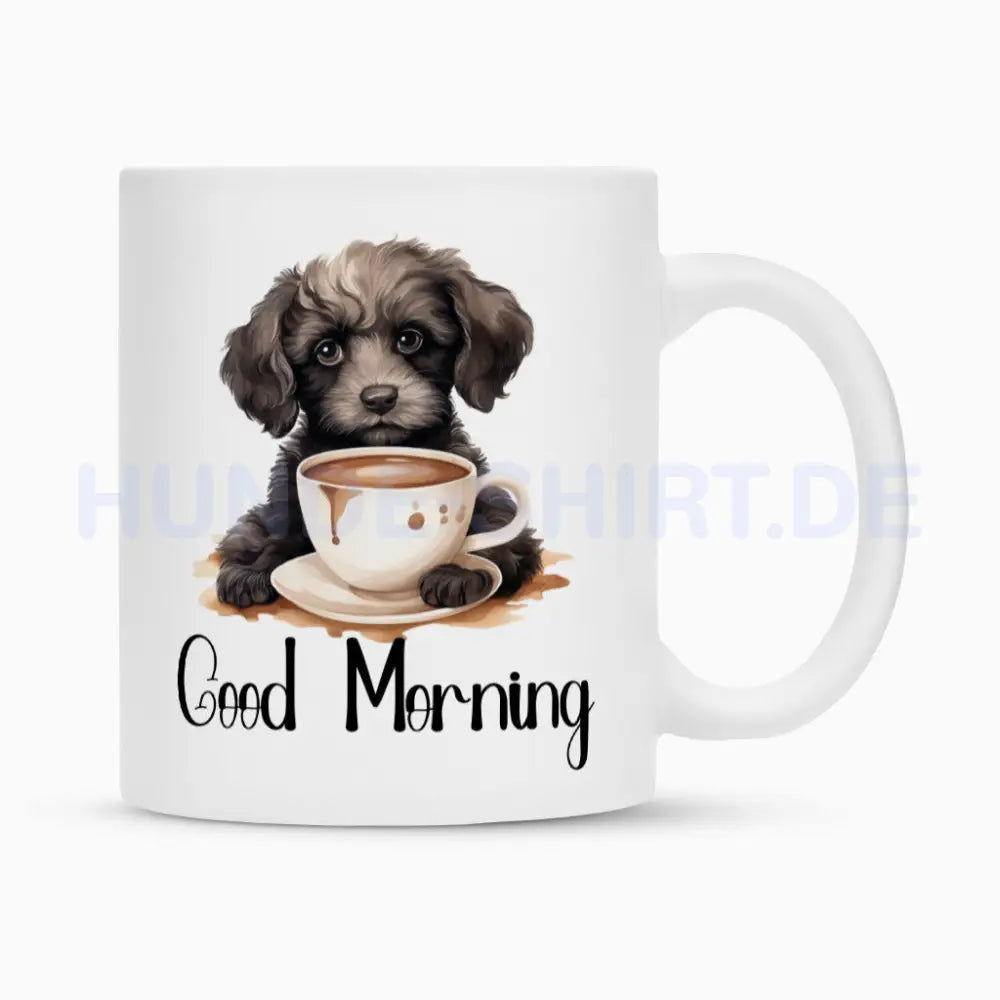 Tasse "Zwergpudel - Good Morning" Weiß – hunde-shirt.de