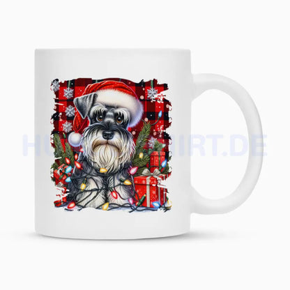 Tasse "Zwergschnauzer - Funny Christmas" Weiß – hunde-shirt.de