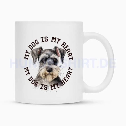 Tasse "Zwergschnauzer HEART" Weiß – hunde-shirt.de