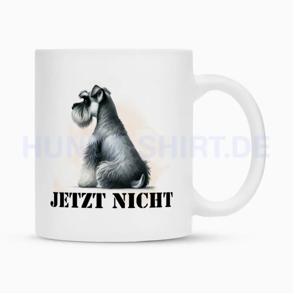 Tasse "Zwergschnauzer - JETZT NICHT" Weiß – hunde-shirt.de